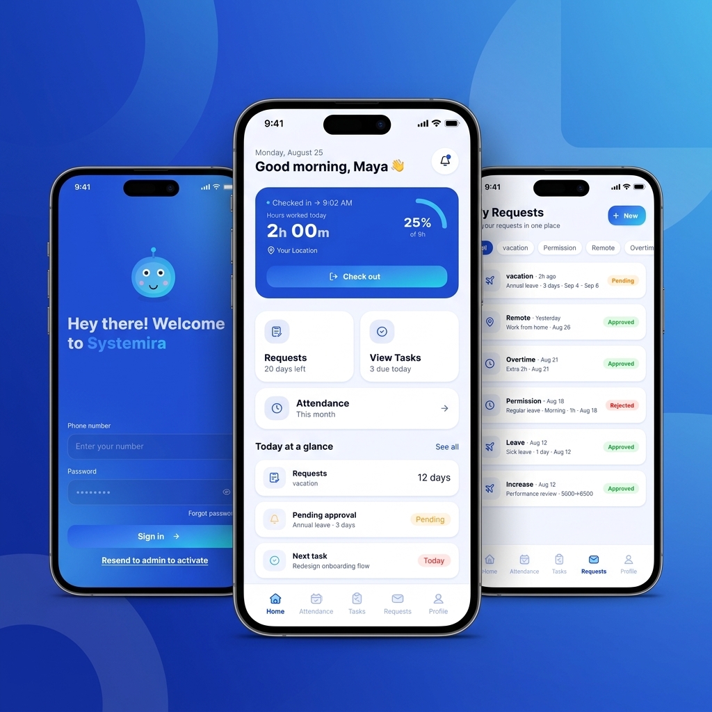 HR System app: employees, attendance, leave and payroll