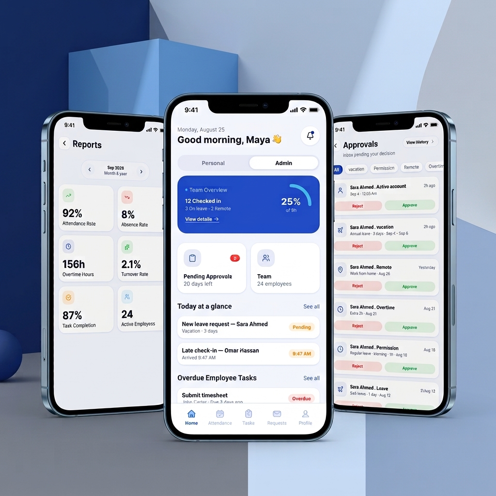 HR System app: employees, attendance, leave and payroll